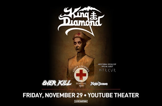 More Info for KING DIAMOND Announces North American Headlining Tour With Support From Overkill And Night Demon + Guest Vocals By Myrkur; Tour to Stop at YouTube Theater on November 29th