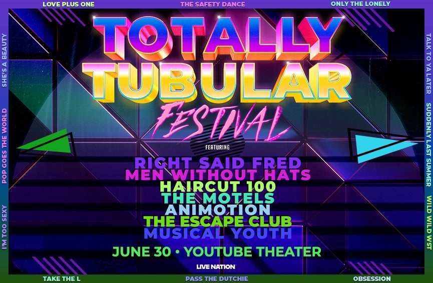 More Info for Totally Tubular Festival 80’s New Wave Tour Returns This Summer for Its Second Year to YouTube Theater